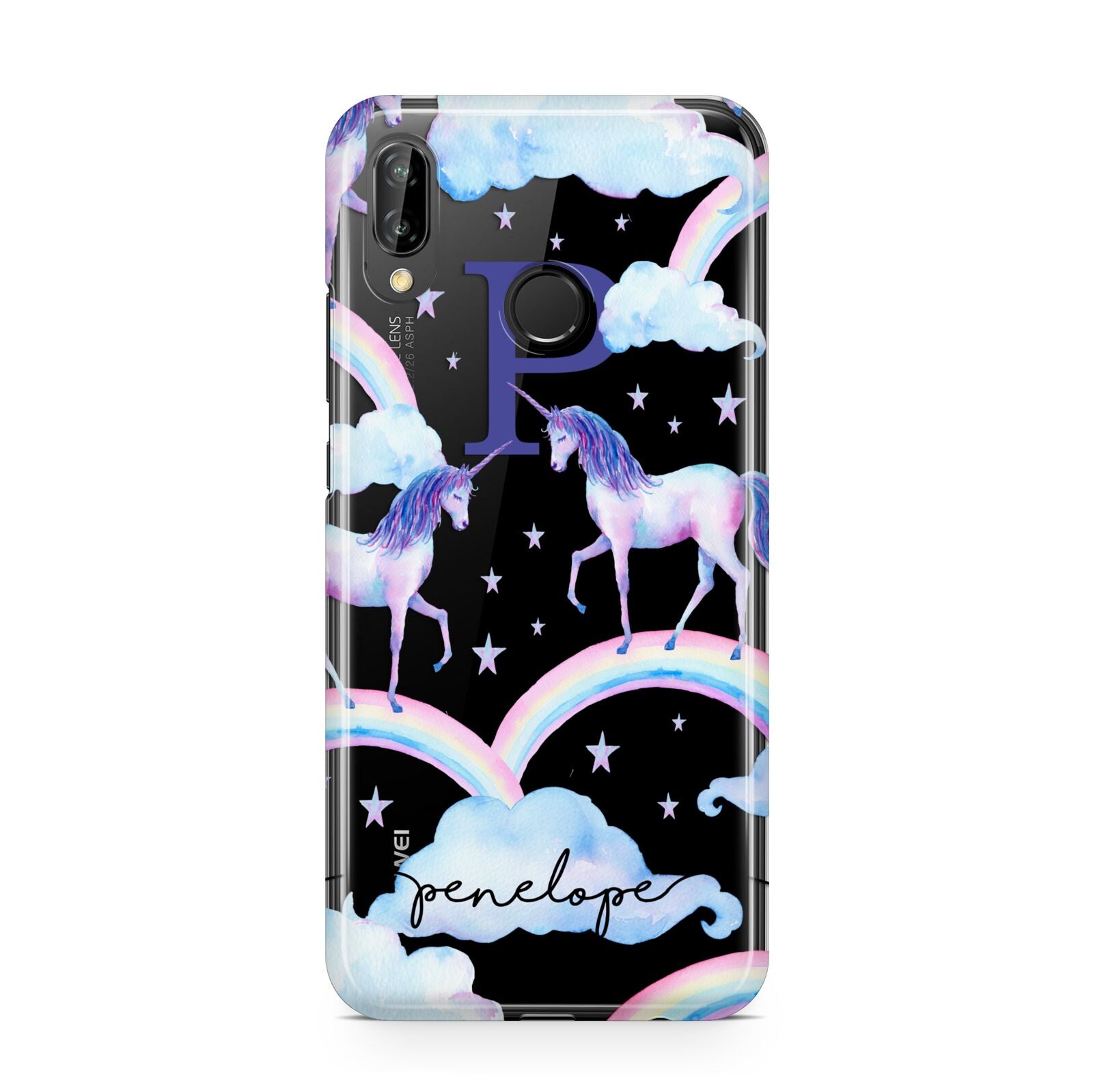 Personalised Unicorn Initial Huawei P20 Lite Phone Case