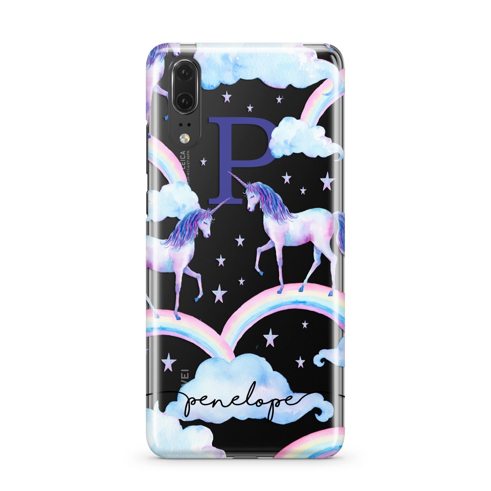 Personalised Unicorn Initial Huawei P20 Phone Case