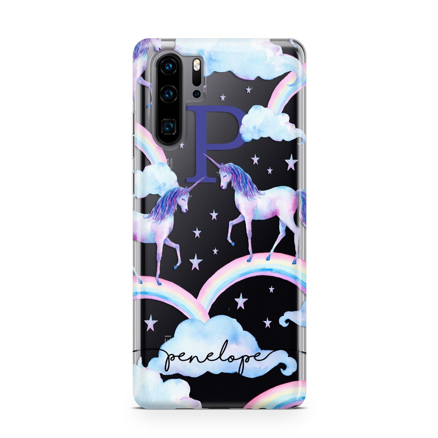 Personalised Unicorn Initial Huawei P30 Pro Phone Case
