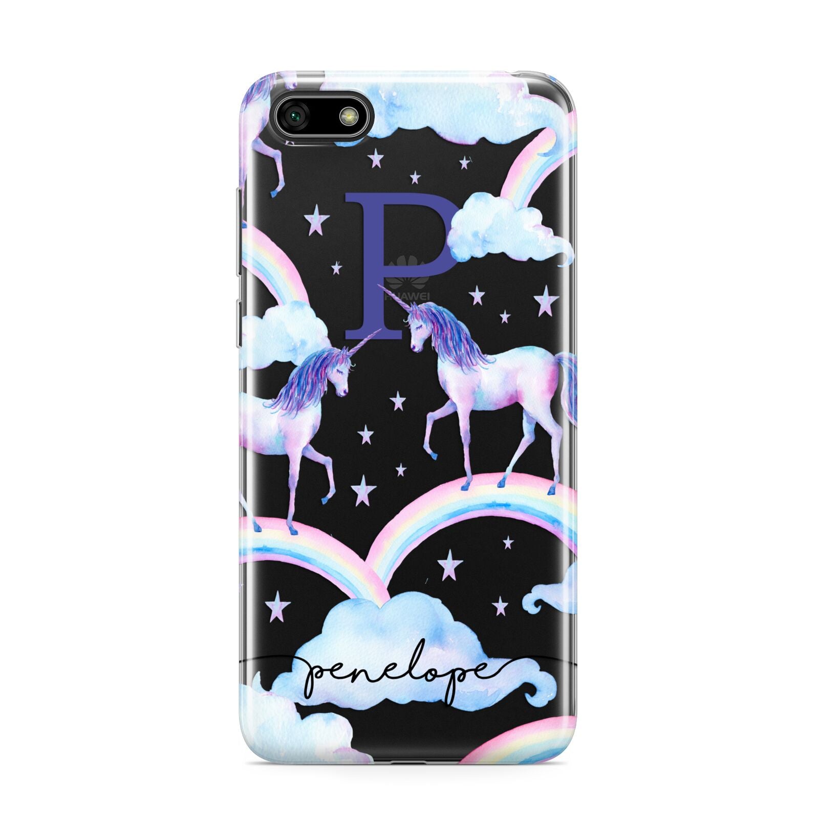 Personalised Unicorn Initial Huawei Y5 Prime 2018 Phone Case