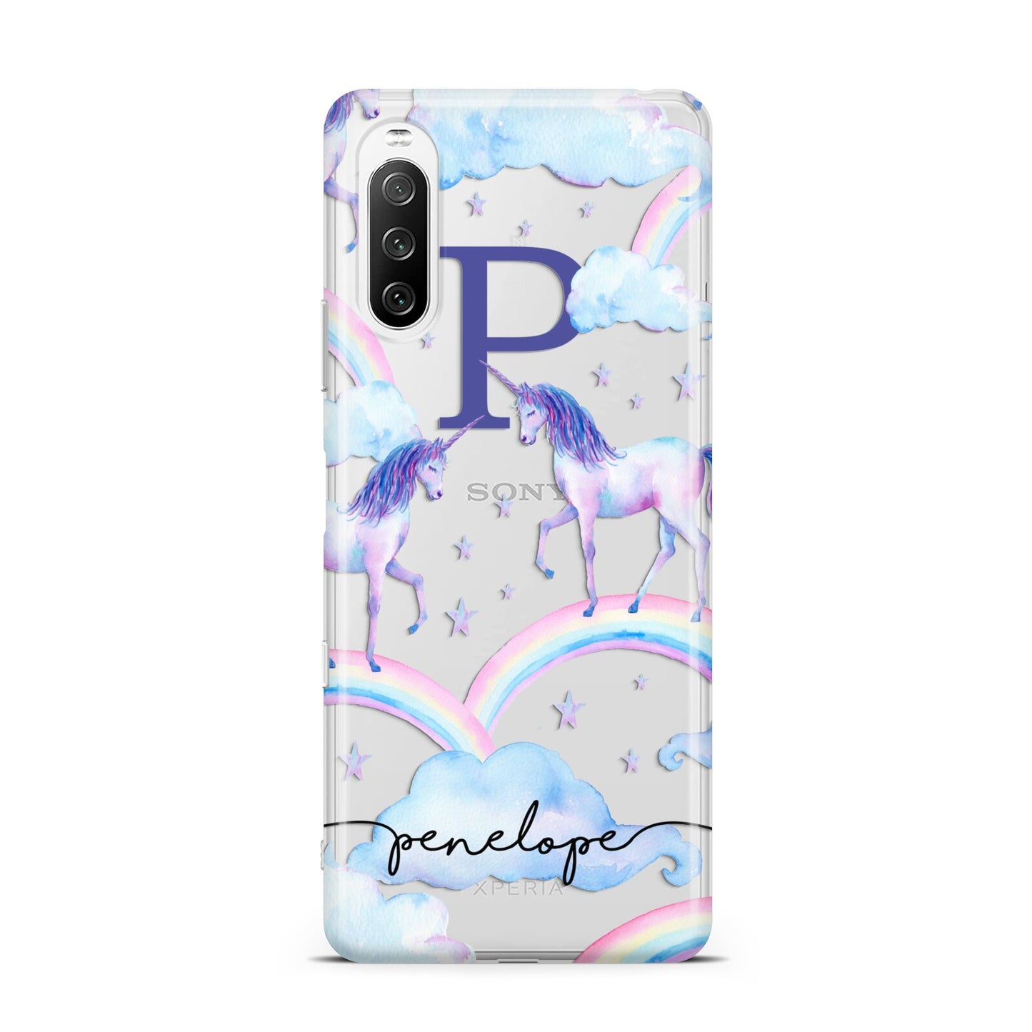 Personalised Unicorn Initial Sony Xperia 10 III Case