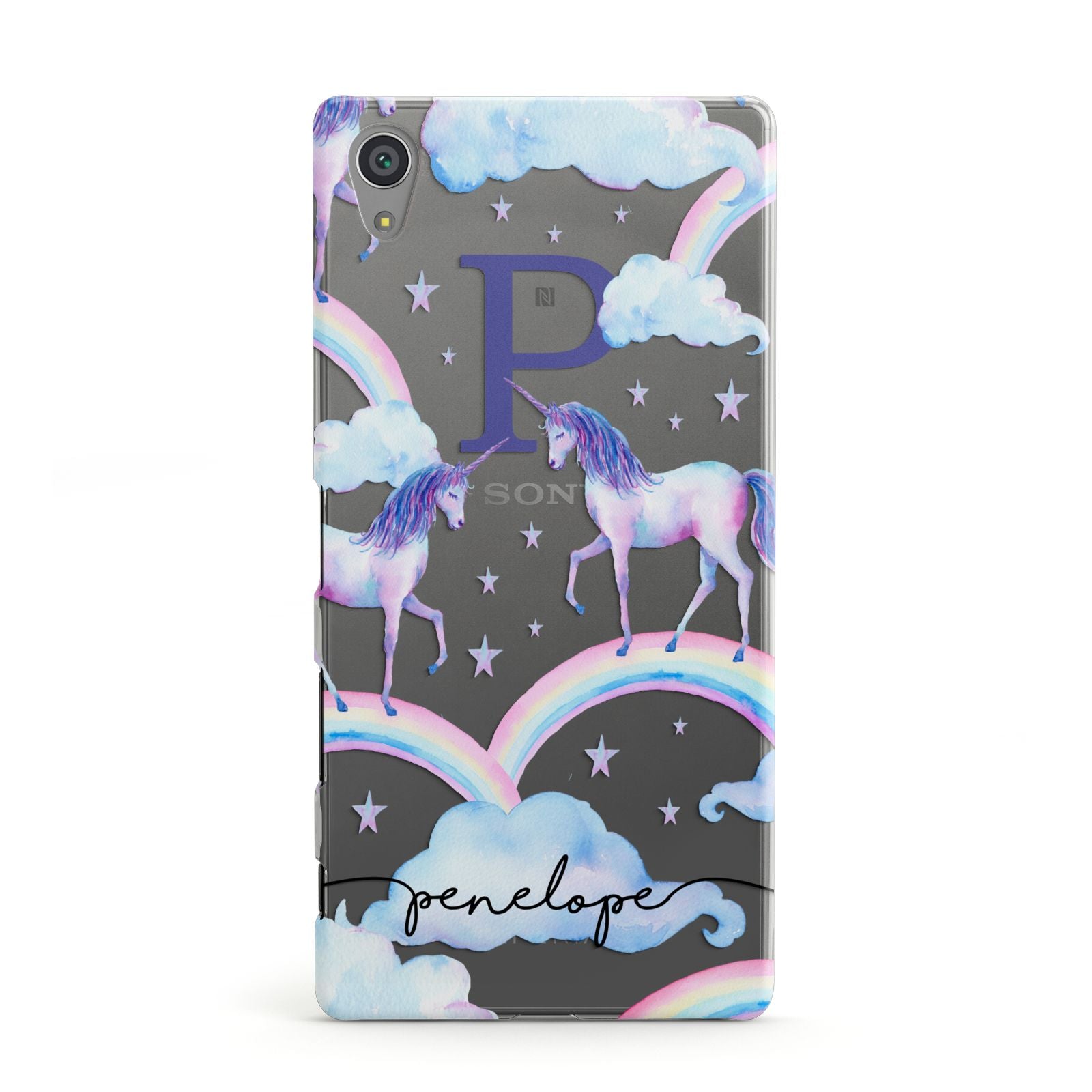 Personalised Unicorn Initial Sony Xperia Case