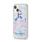 Personalised Unicorn Initial iPhone 14 Clear Tough Case Starlight Angled Image