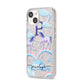 Personalised Unicorn Initial iPhone 14 Glitter Tough Case Starlight Angled Image
