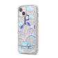 Personalised Unicorn Initial iPhone 14 Plus Glitter Tough Case Starlight Angled Image