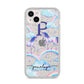 Personalised Unicorn Initial iPhone 14 Plus Glitter Tough Case Starlight