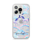 Personalised Unicorn Initial iPhone 14 Pro Clear Tough Case Silver