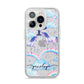Personalised Unicorn Initial iPhone 14 Pro Glitter Tough Case Silver