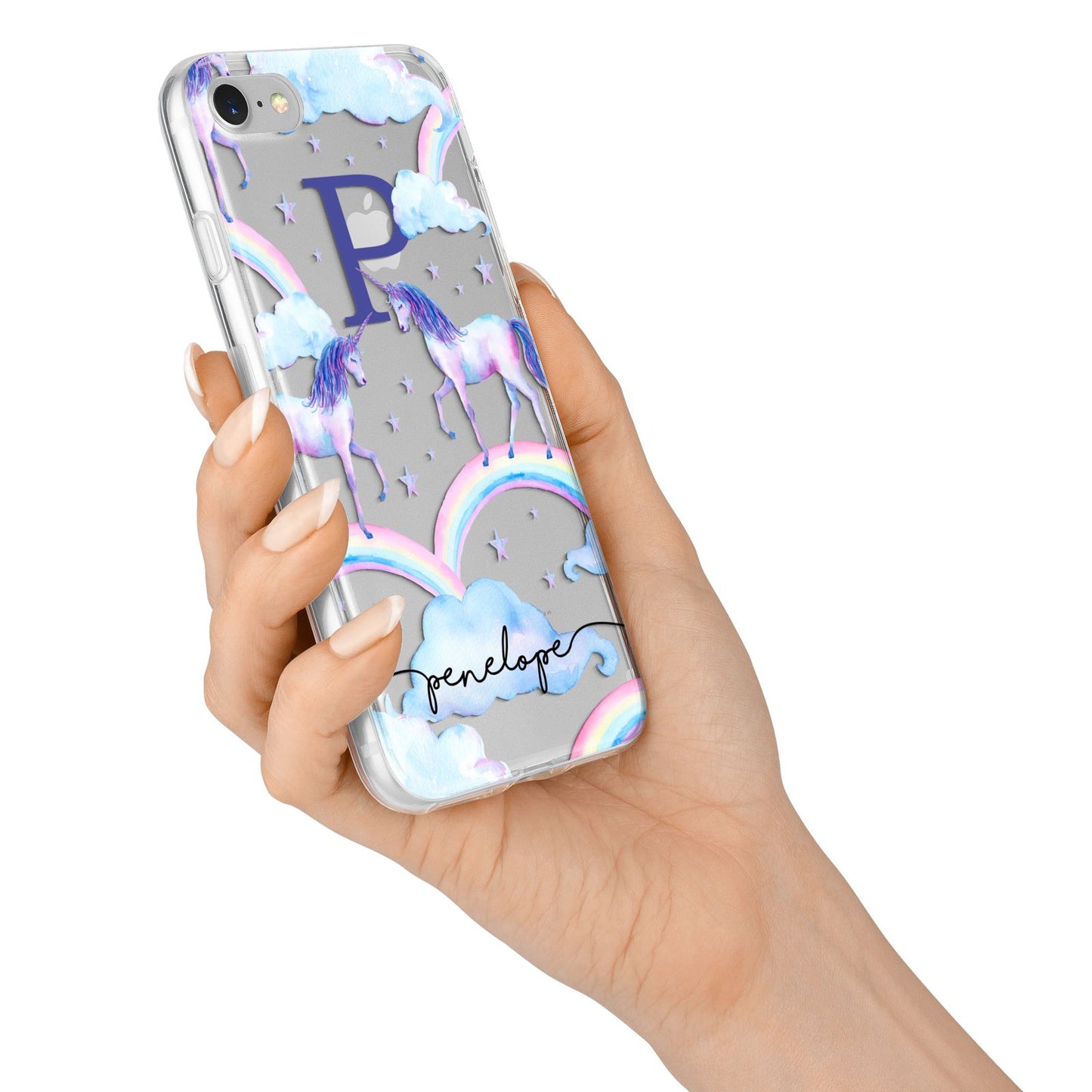 Personalised Unicorn Initial iPhone 7 Bumper Case on Silver iPhone Alternative Image