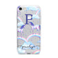 Personalised Unicorn Initial iPhone 7 Bumper Case on Silver iPhone