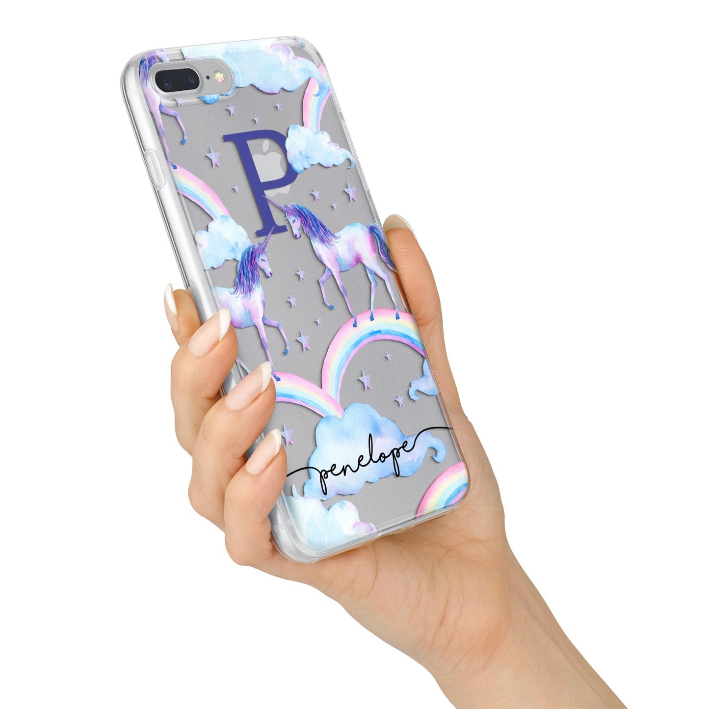 Personalised Unicorn Initial iPhone 7 Plus Bumper Case on Silver iPhone Alternative Image