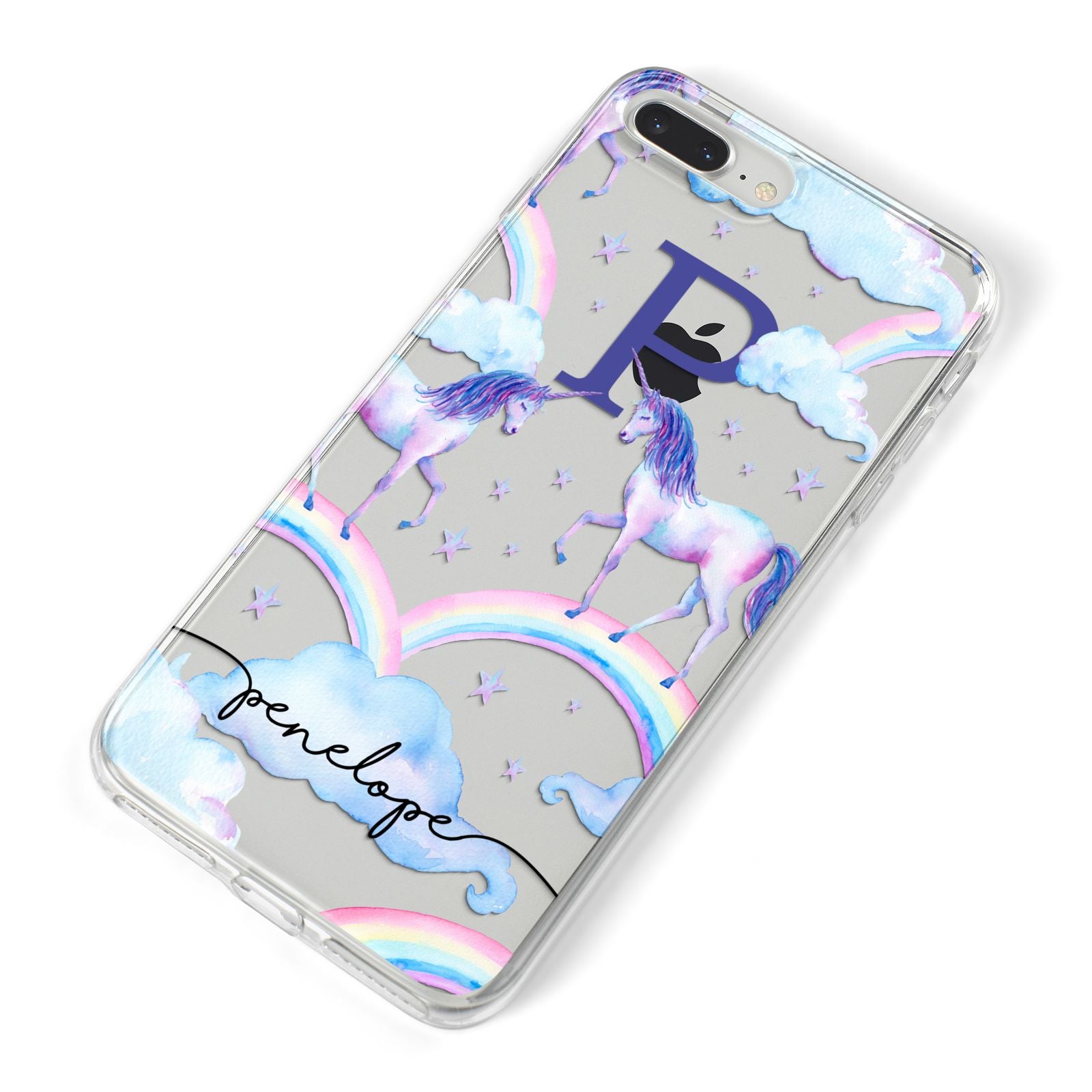 Personalised Unicorn Initial iPhone 8 Plus Bumper Case on Silver iPhone Alternative Image