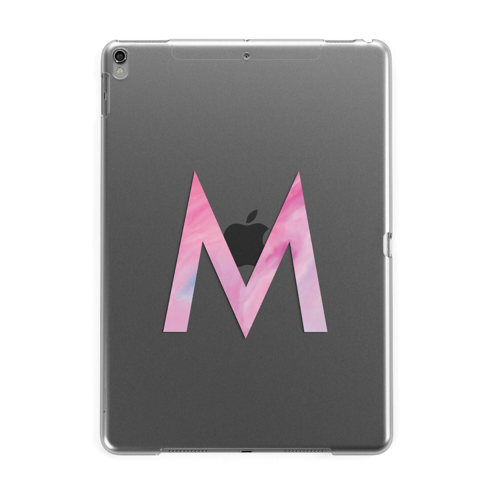 Personalised Unicorn Marble Initial Clear Custom Apple iPad Grey Case