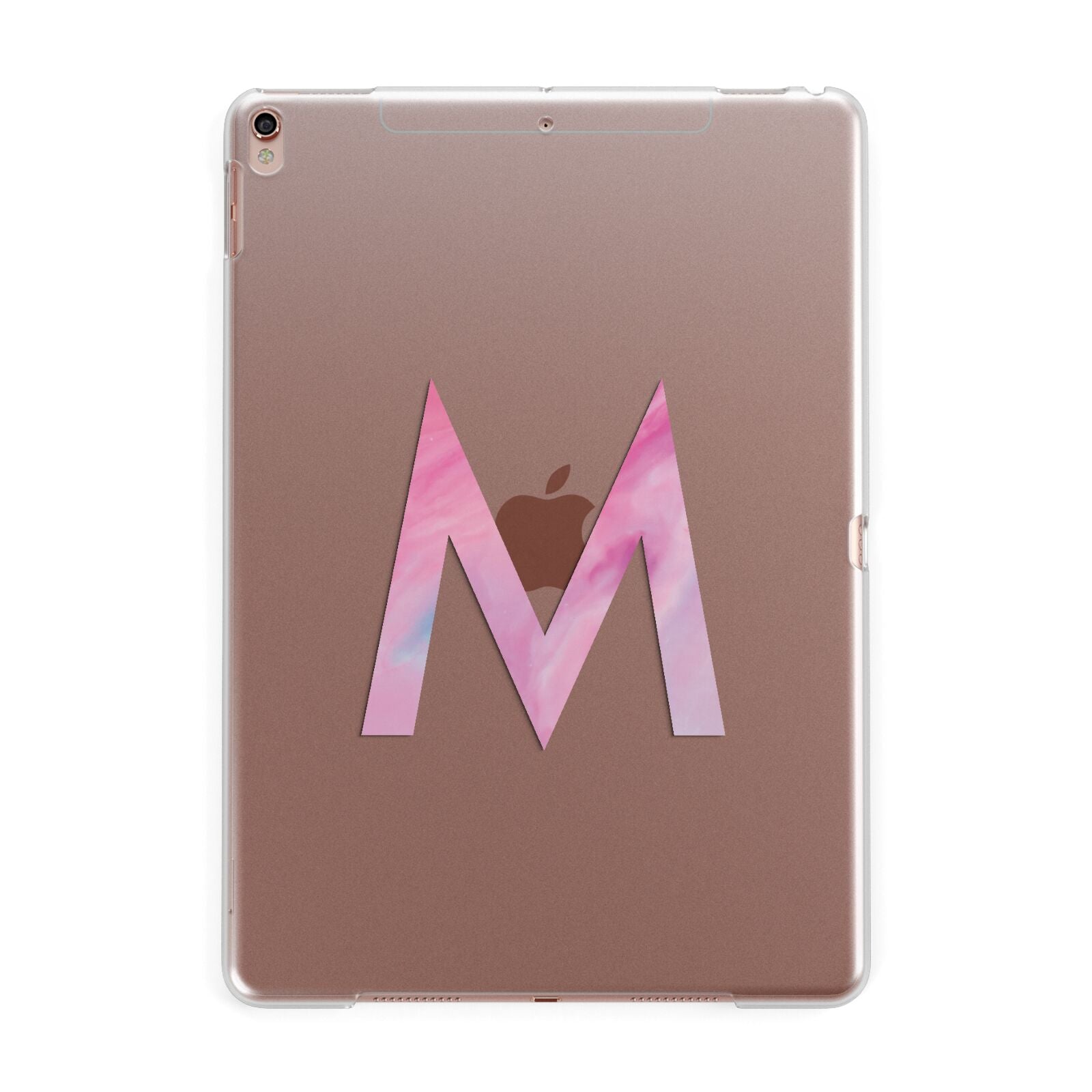 Personalised Unicorn Marble Initial Clear Custom Apple iPad Rose Gold Case