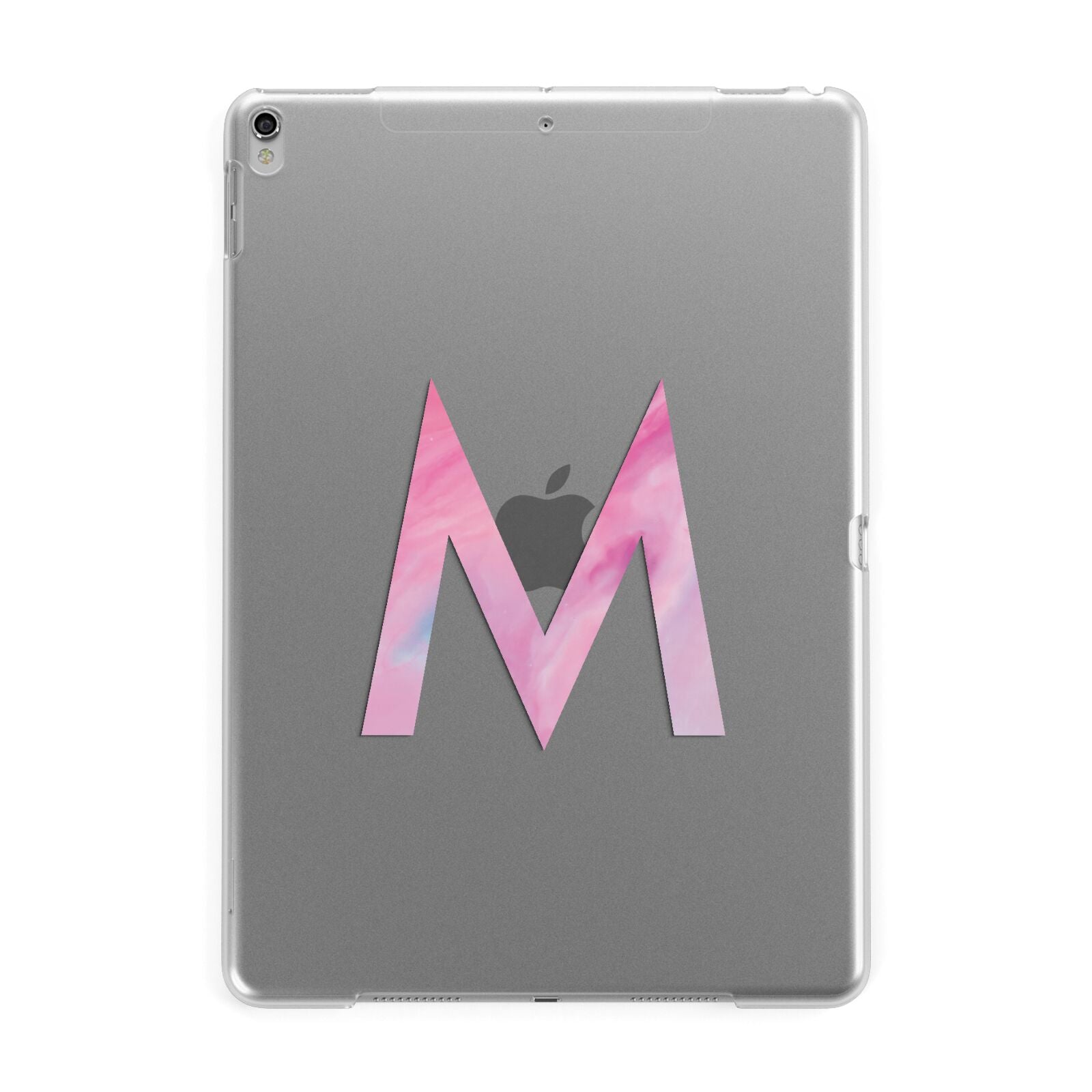 Personalised Unicorn Marble Initial Clear Custom Apple iPad Silver Case