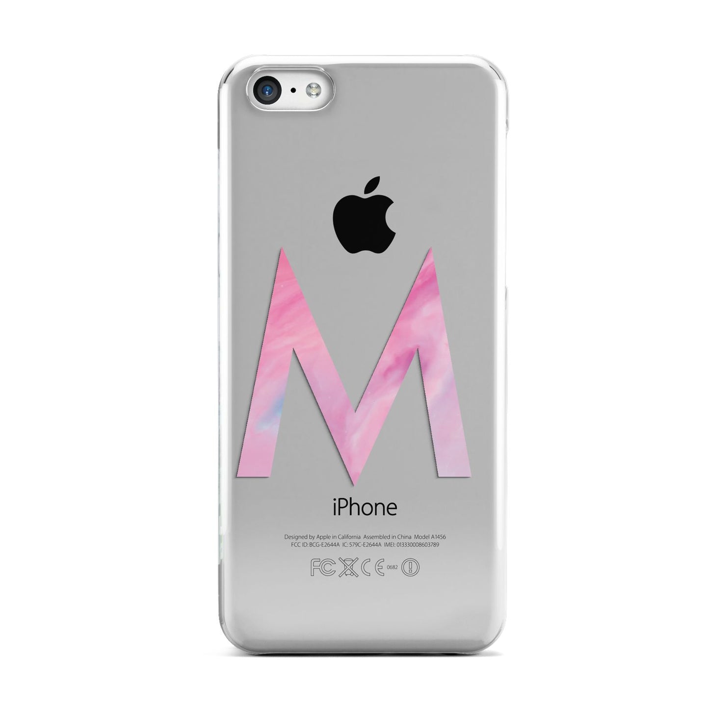 Personalised Unicorn Marble Initial Clear Custom Apple iPhone 5c Case