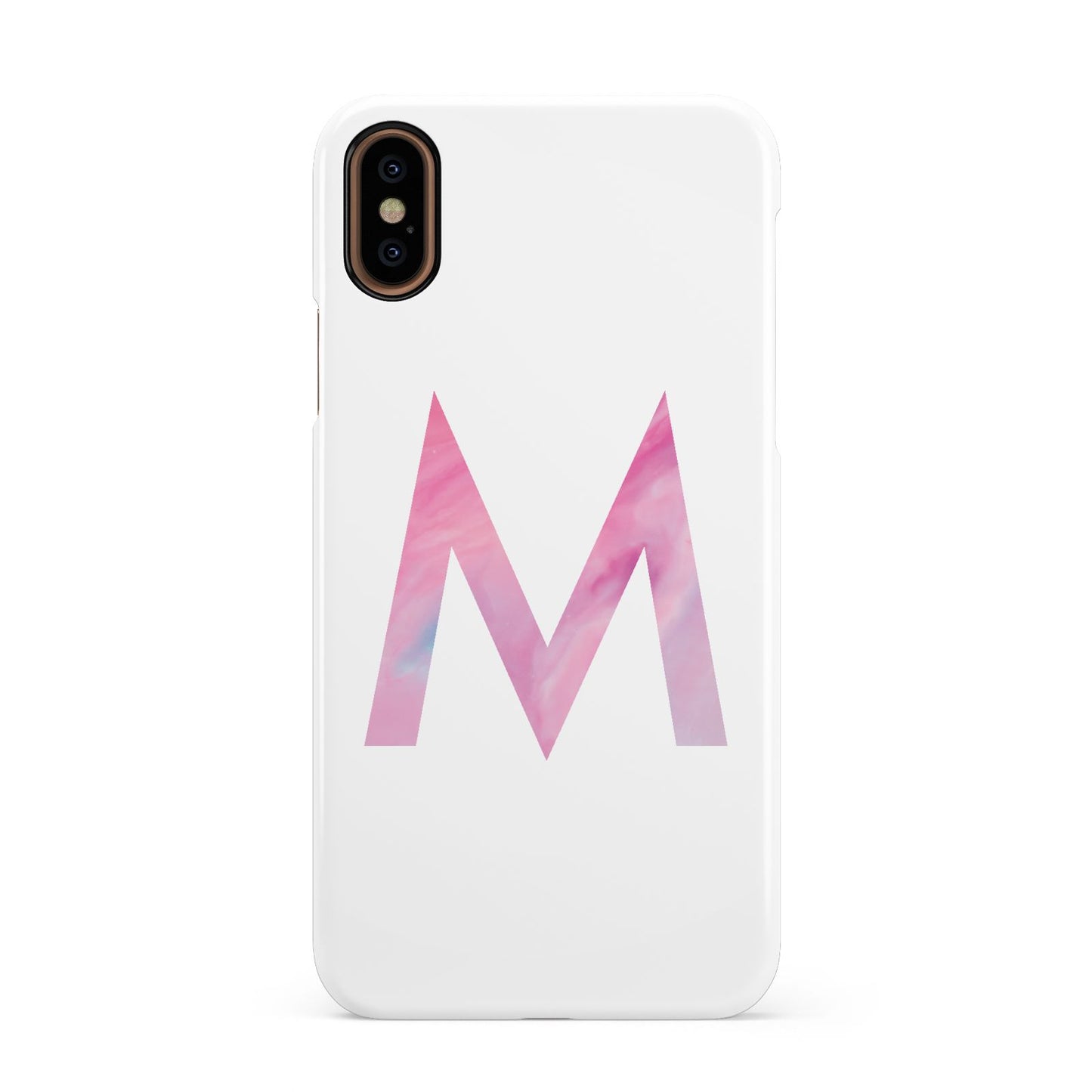 Personalised Unicorn Marble Initial Clear Custom Apple iPhone XS 3D Snap Case
