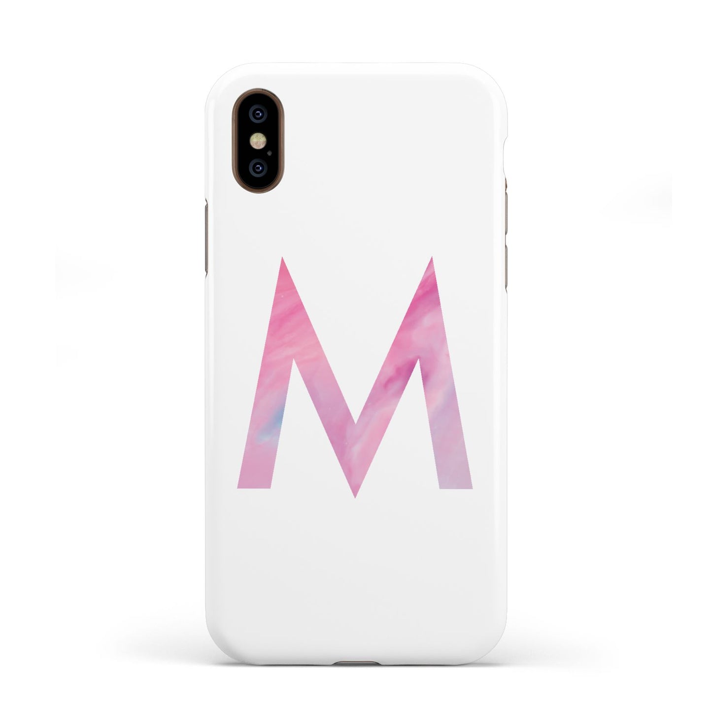 Personalised Unicorn Marble Initial Clear Custom Apple iPhone XS 3D Tough