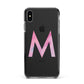 Personalised Unicorn Marble Initial Clear Custom Apple iPhone Xs Max Impact Case Black Edge on Black Phone