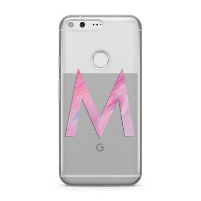 Personalised Unicorn Marble Initial Clear Custom Google Pixel Case