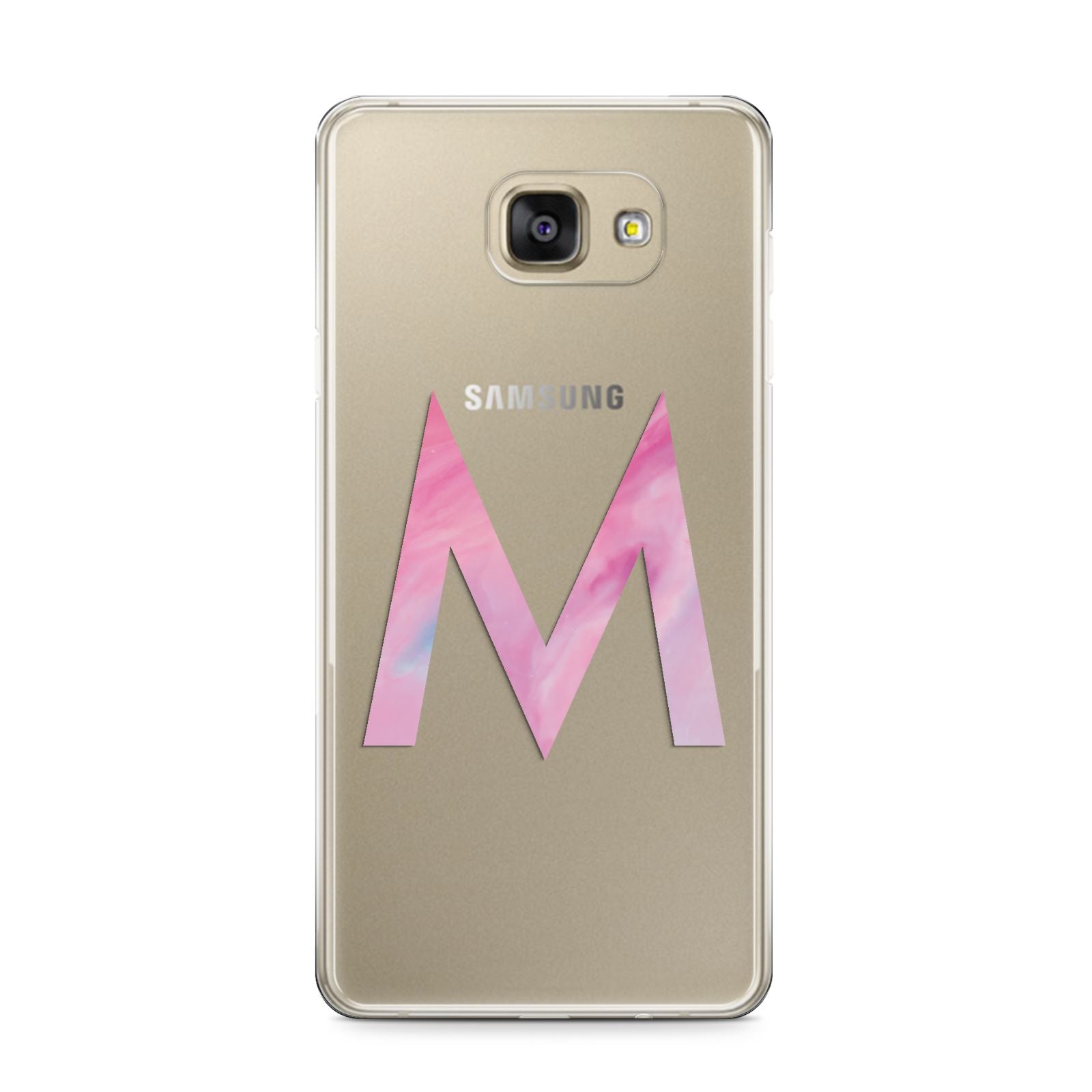 Personalised Unicorn Marble Initial Clear Custom Samsung Galaxy A9 2016 Case on gold phone