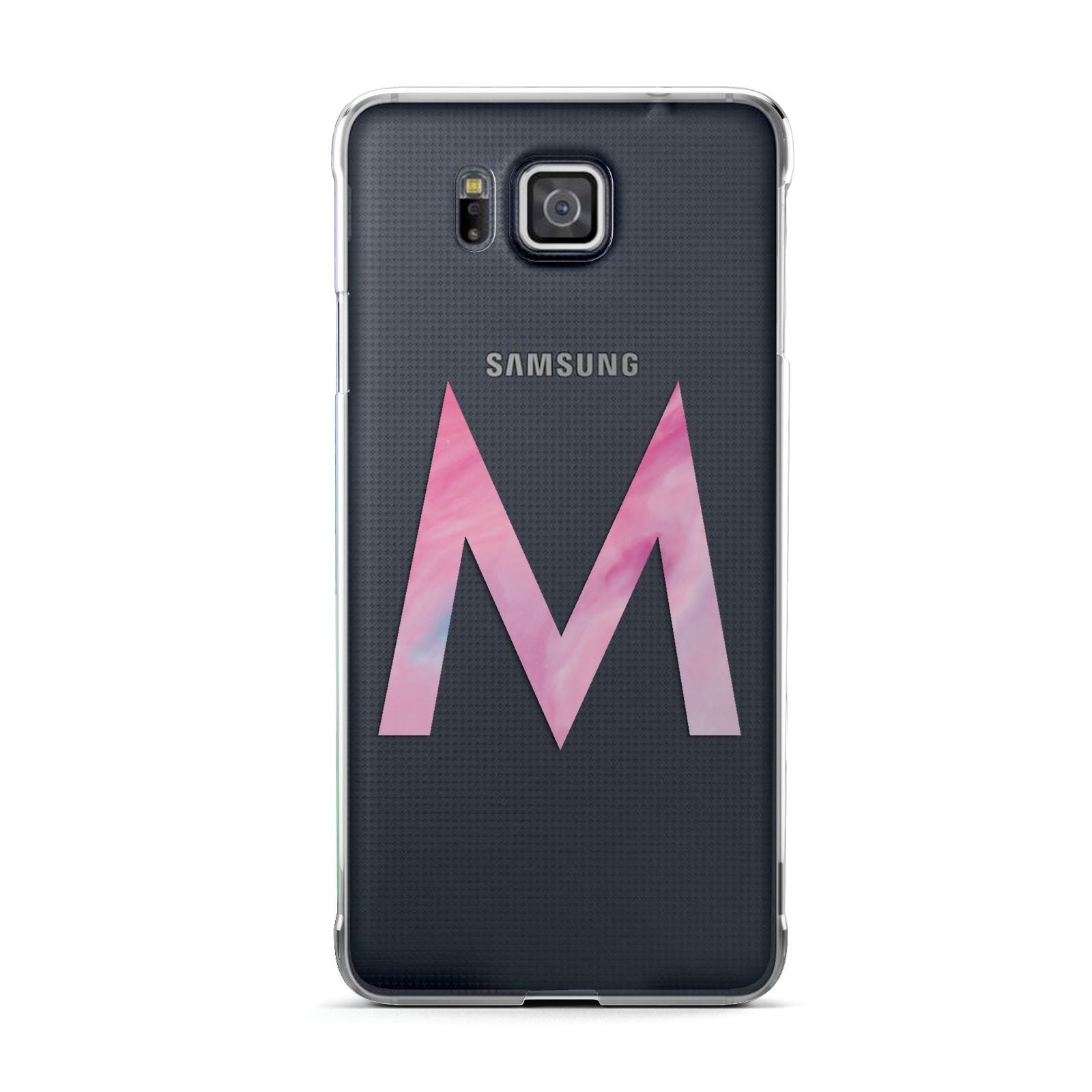 Personalised Unicorn Marble Initial Clear Custom Samsung Galaxy Alpha Case