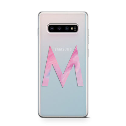 Personalised Unicorn Marble Initial Clear Custom Samsung Galaxy S10 Case