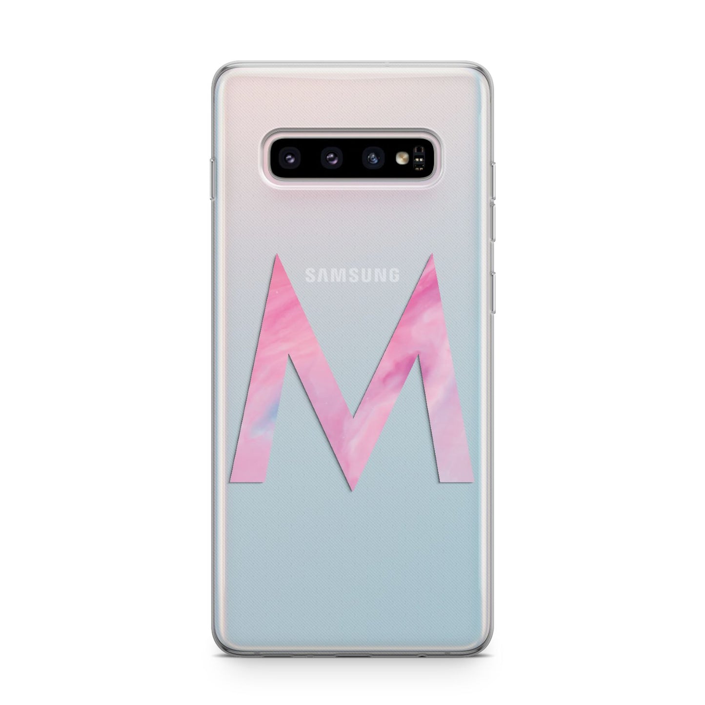 Personalised Unicorn Marble Initial Clear Custom Samsung Galaxy S10 Plus Case