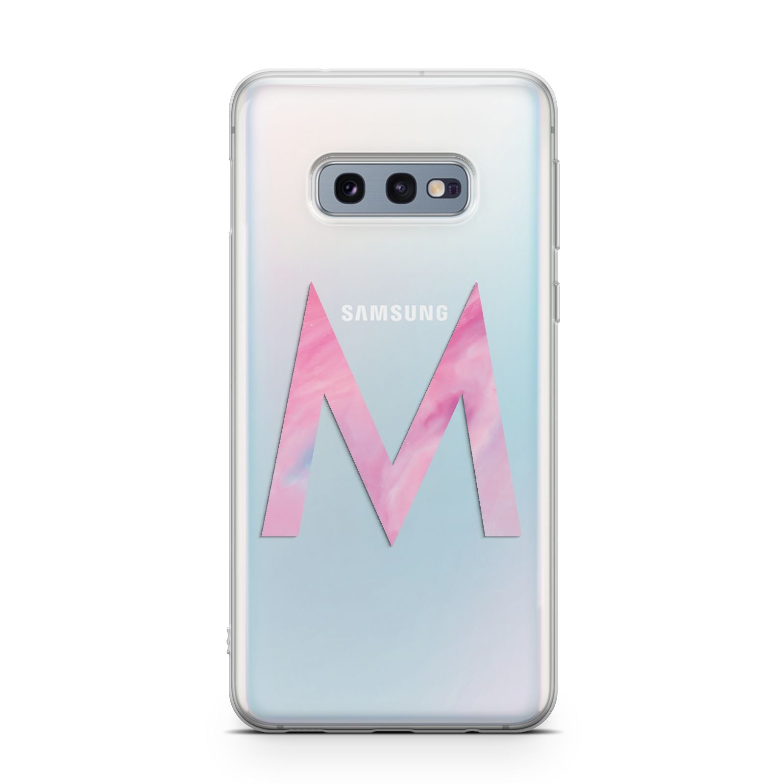 Personalised Unicorn Marble Initial Clear Custom Samsung Galaxy S10E Case