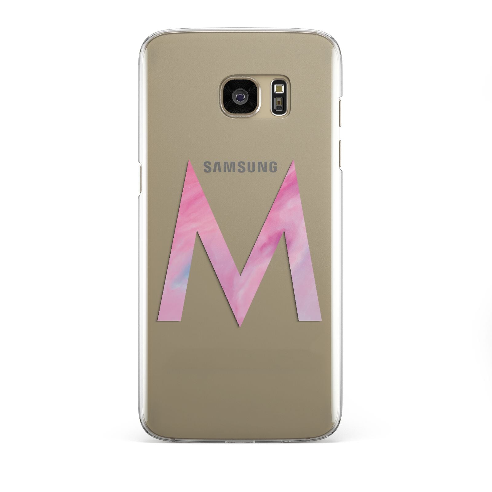 Personalised Unicorn Marble Initial Clear Custom Samsung Galaxy S7 Edge Case