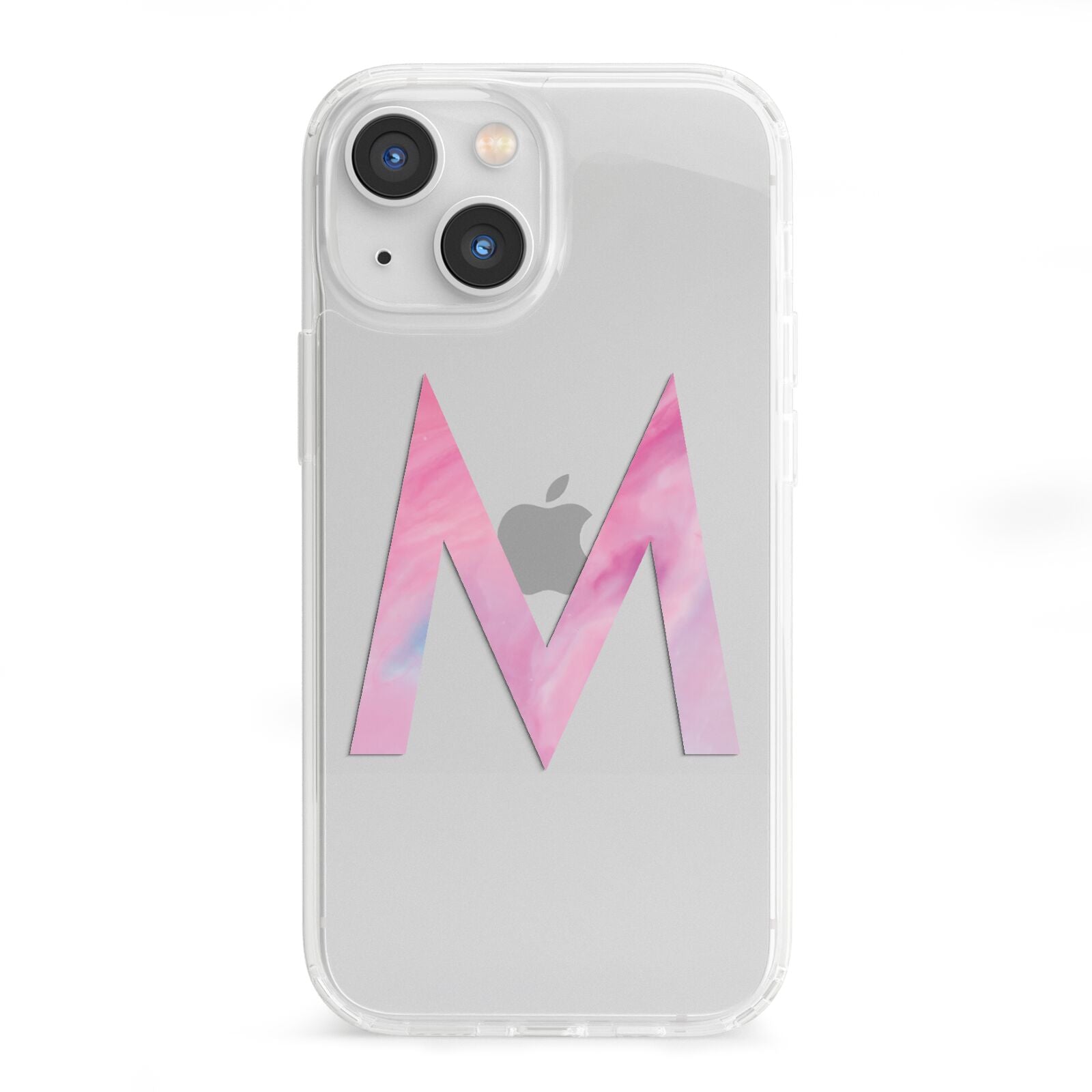 Personalised Unicorn Marble Initial Clear Custom iPhone 13 Mini Clear Bumper Case