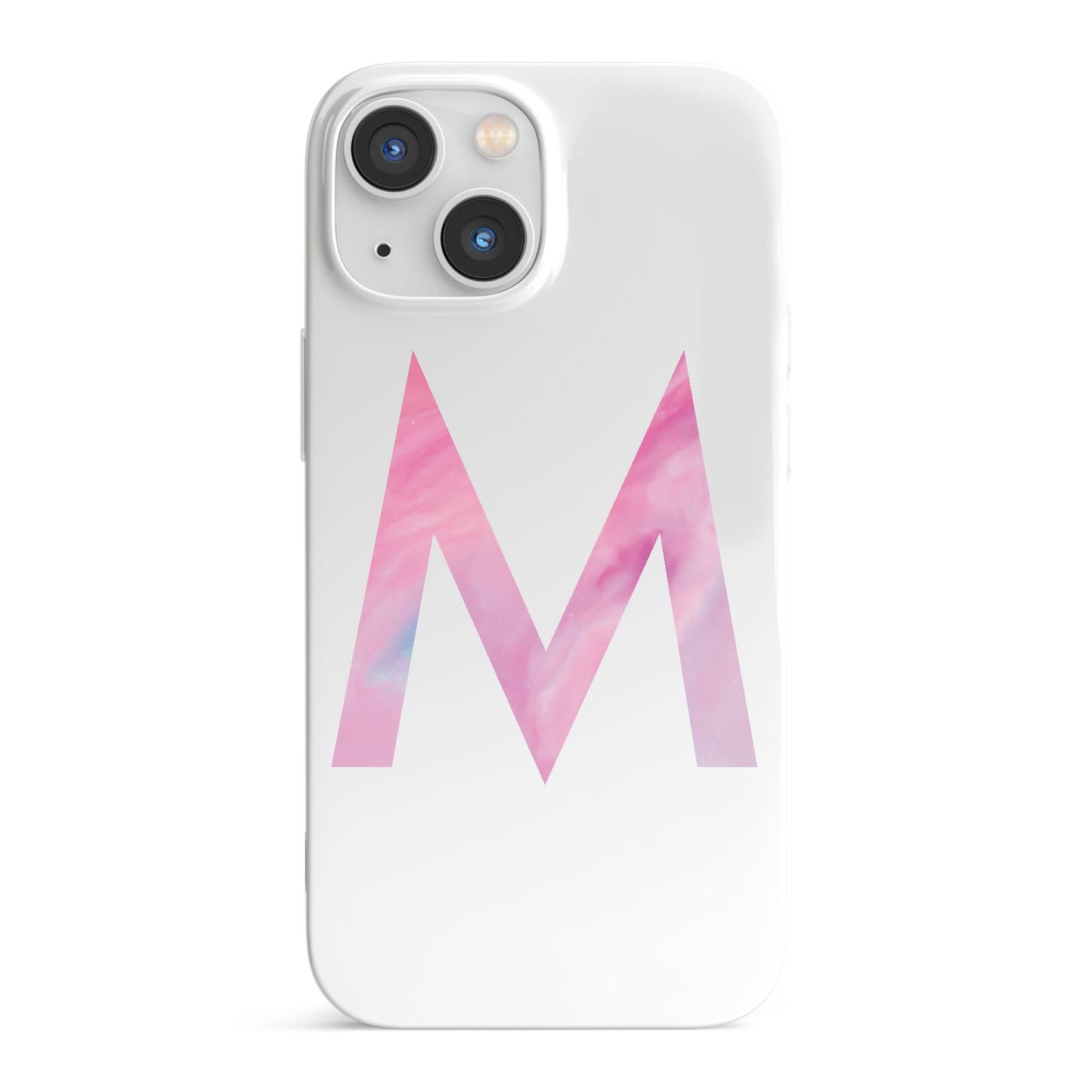Personalised Unicorn Marble Initial Clear Custom iPhone 13 Mini Full Wrap 3D Snap Case