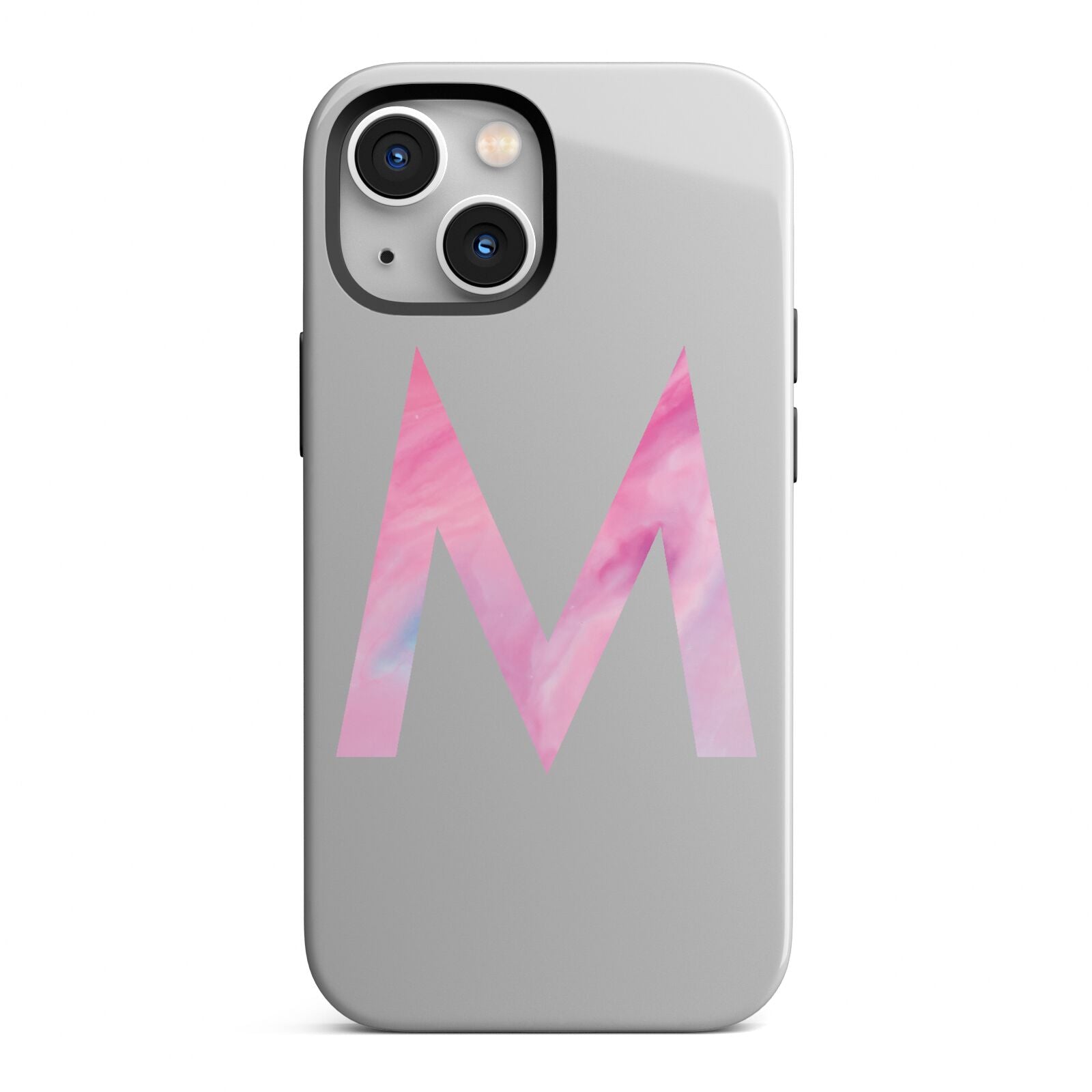 Personalised Unicorn Marble Initial Clear Custom iPhone 13 Mini Full Wrap 3D Tough Case