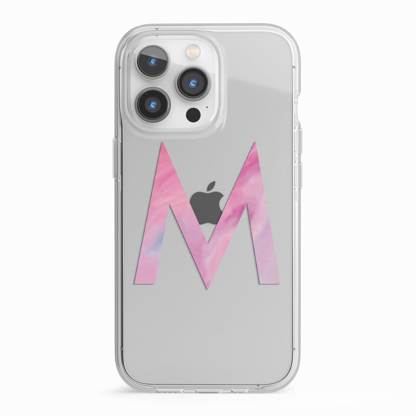 Personalised Unicorn Marble Initial Clear Custom iPhone 13 Pro TPU Impact Case with White Edges