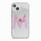 Personalised Unicorn Marble Initial Clear Custom iPhone 13 TPU Impact Case with White Edges