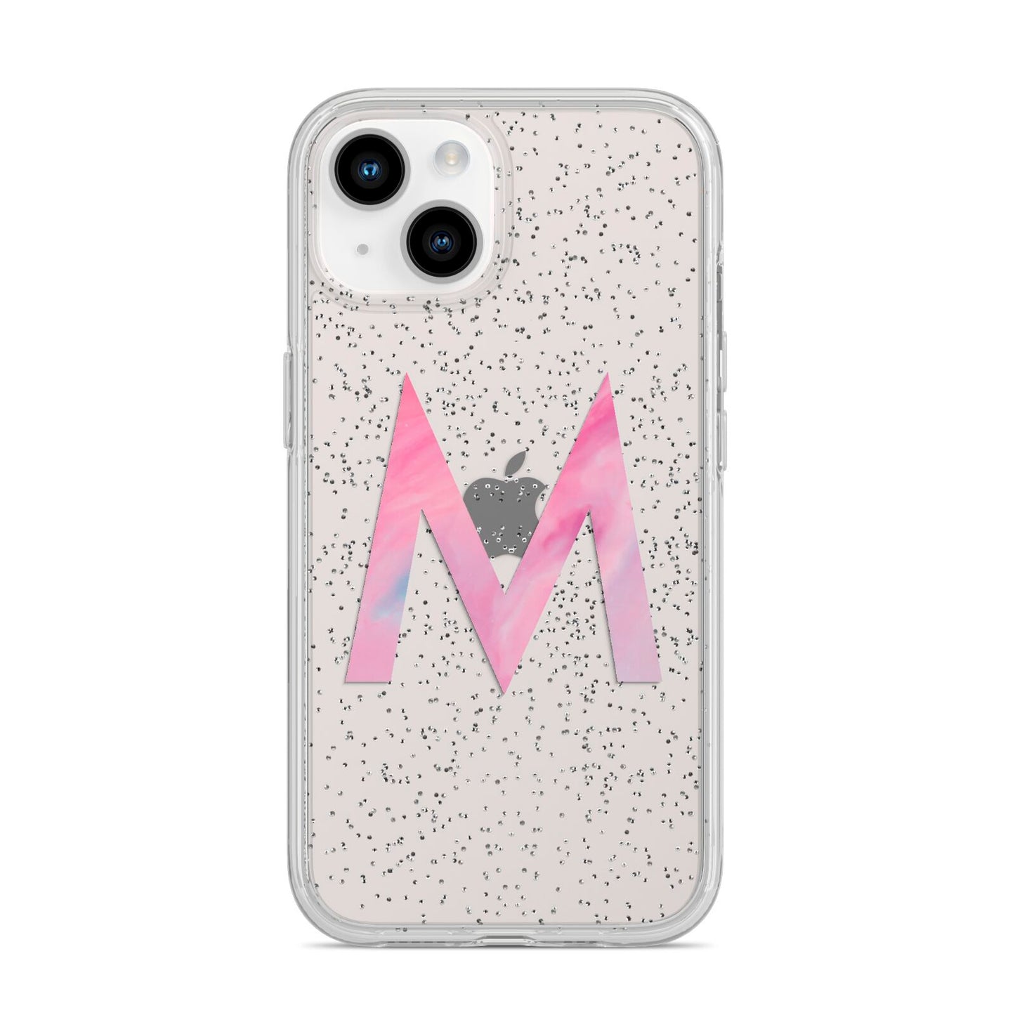 Personalised Unicorn Marble Initial Clear Custom iPhone 14 Glitter Tough Case Starlight