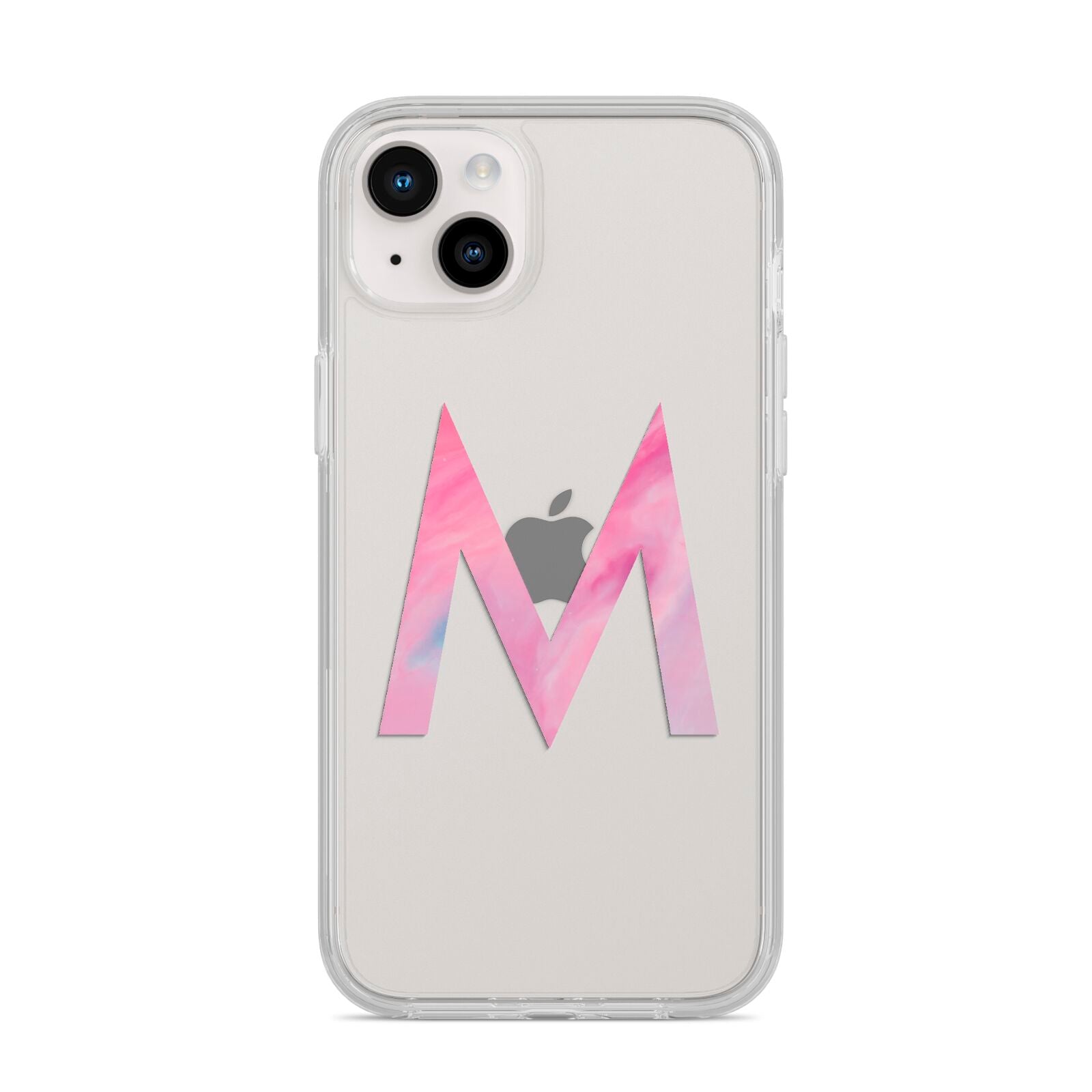 Personalised Unicorn Marble Initial Clear Custom iPhone 14 Plus Clear Tough Case Starlight