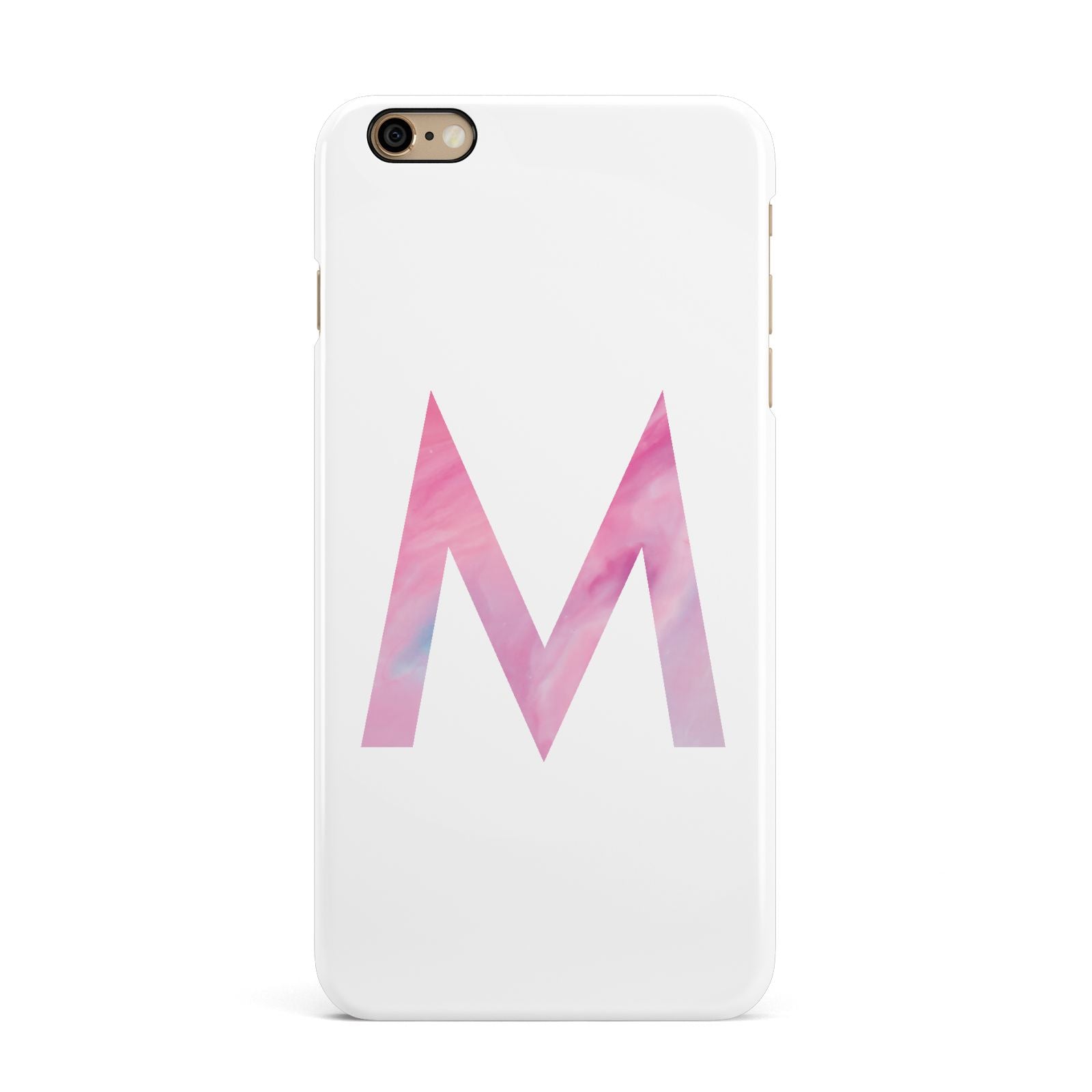 Personalised Unicorn Marble Initial Clear Custom iPhone 6 Plus 3D Snap Case on Gold Phone