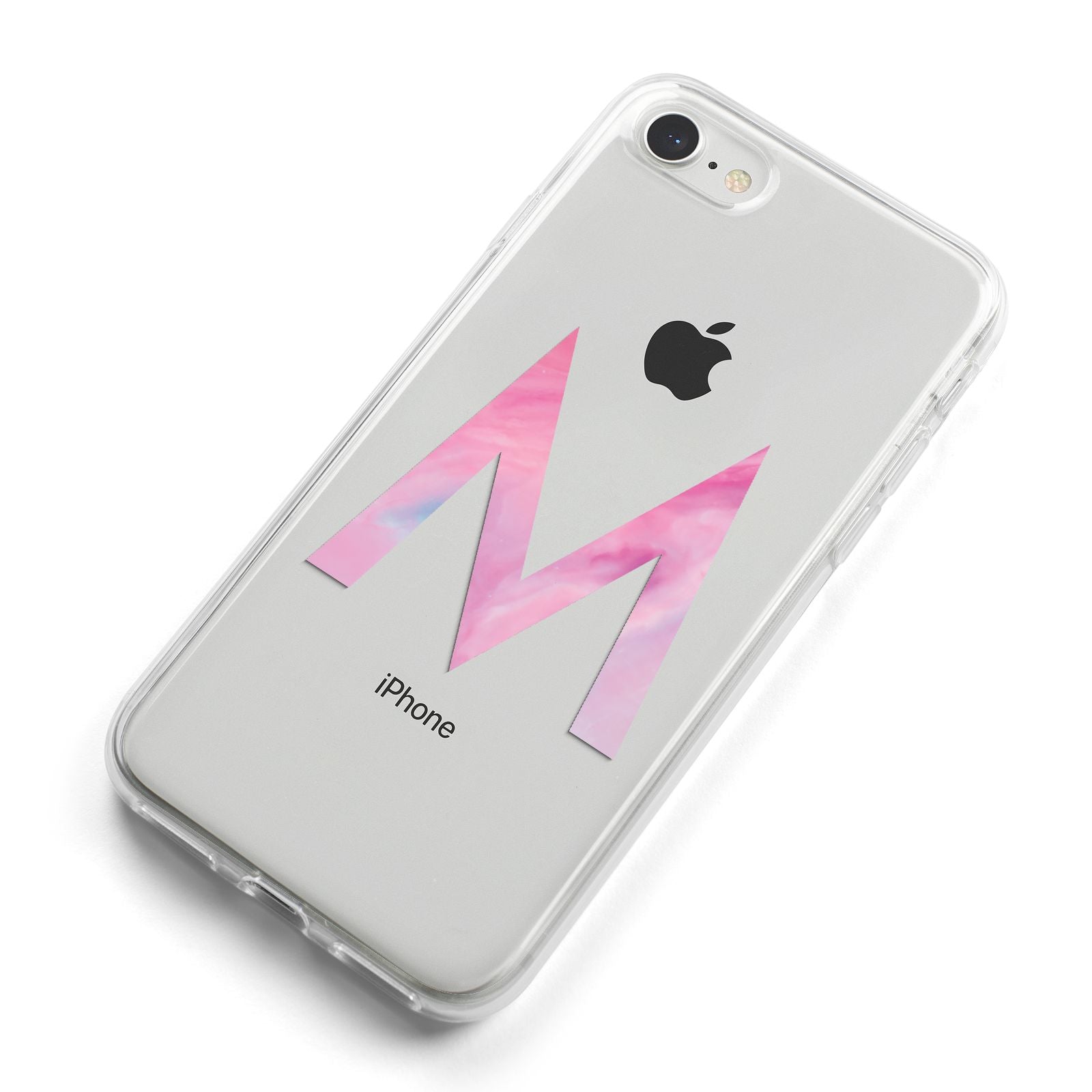Personalised Unicorn Marble Initial Clear Custom iPhone 8 Bumper Case on Silver iPhone Alternative Image