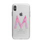 Personalised Unicorn Marble Initial Clear Custom iPhone X Bumper Case on Silver iPhone Alternative Image 1