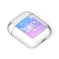 Personalised Unicorn Marble Name AirPods Case Laid Flat