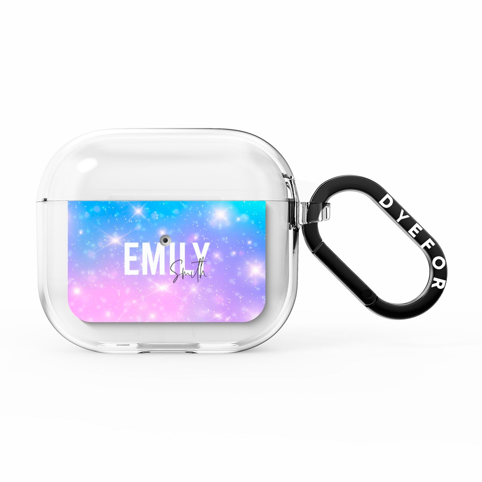 Personalised Unicorn Marble Name AirPods Clear Case 3rd Gen