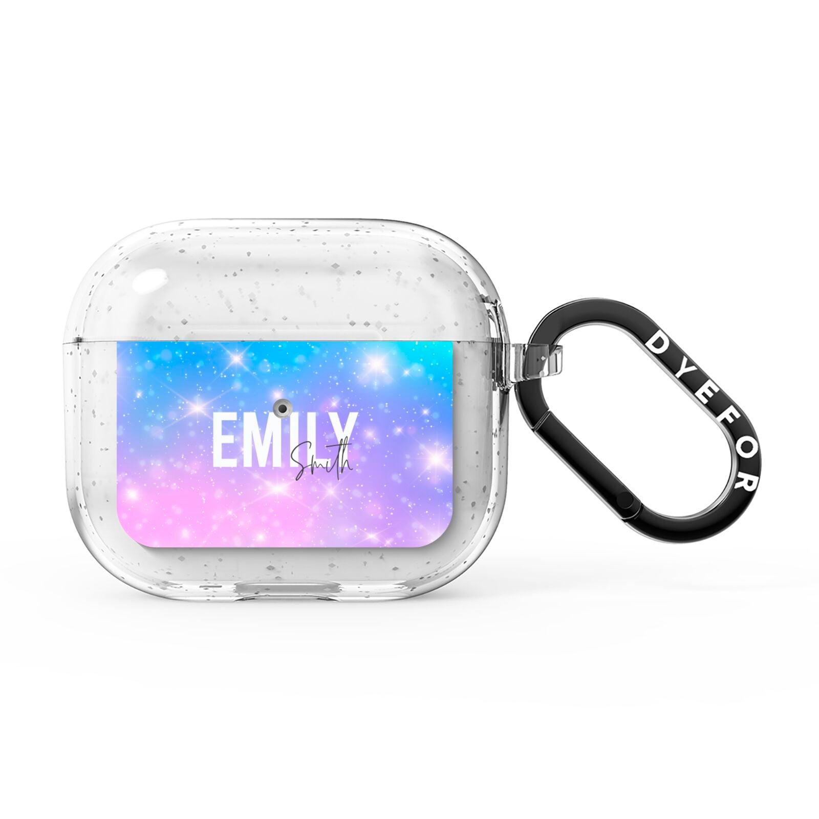 Personalised Unicorn Marble Name AirPods Glitter Case 3rd Gen