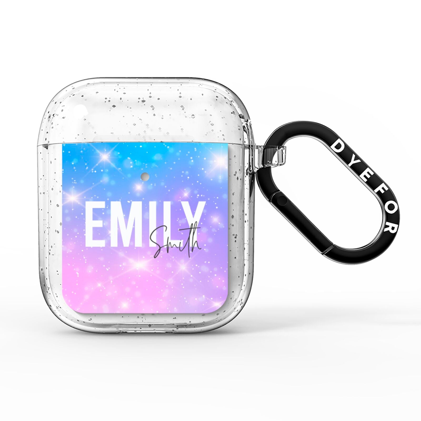 Personalised Unicorn Marble Name AirPods Glitter Case