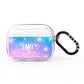 Personalised Unicorn Marble Name AirPods Pro Clear Case