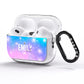 Personalised Unicorn Marble Name AirPods Pro Glitter Case Side Image