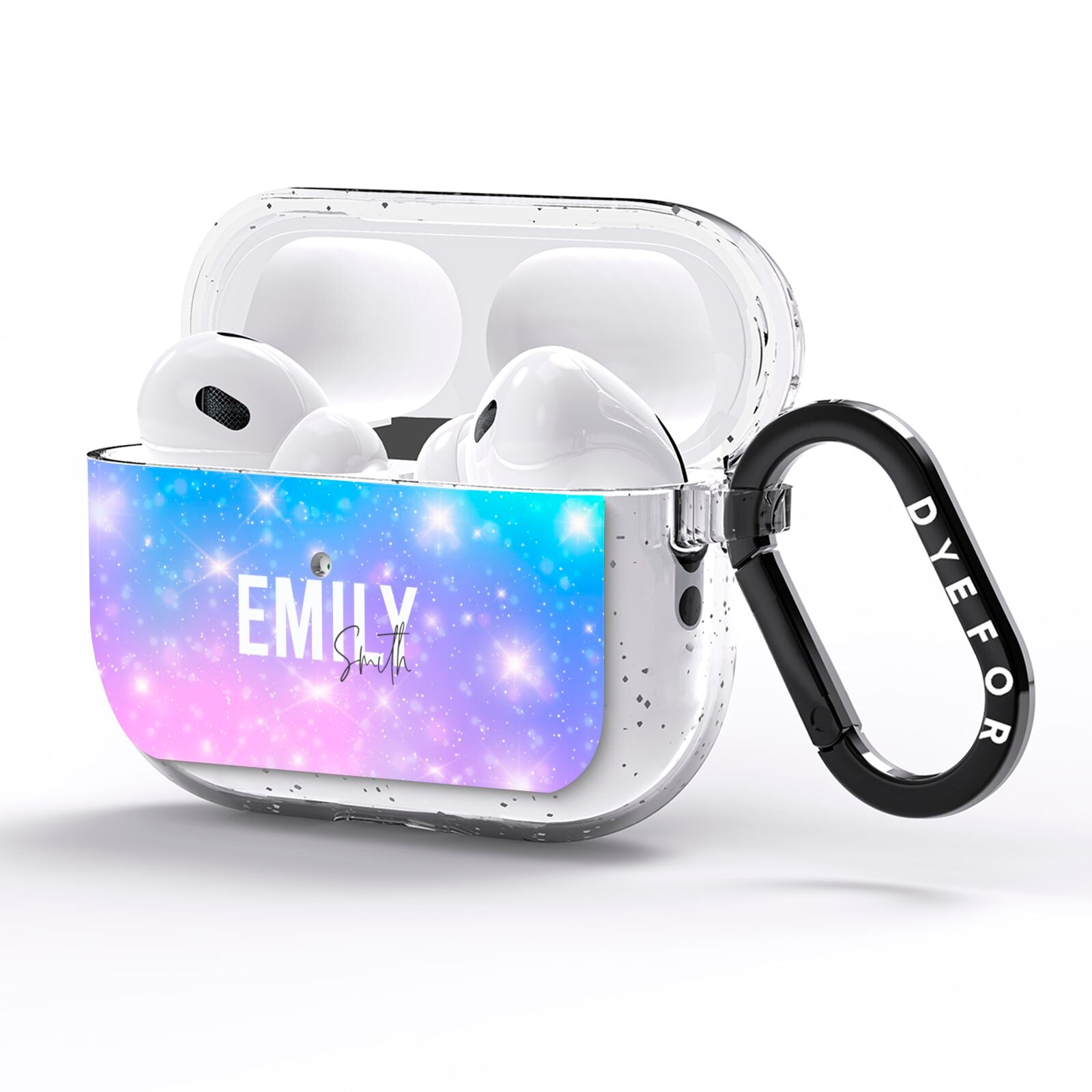 Personalised Unicorn Marble Name AirPods Pro Glitter Case Side Image