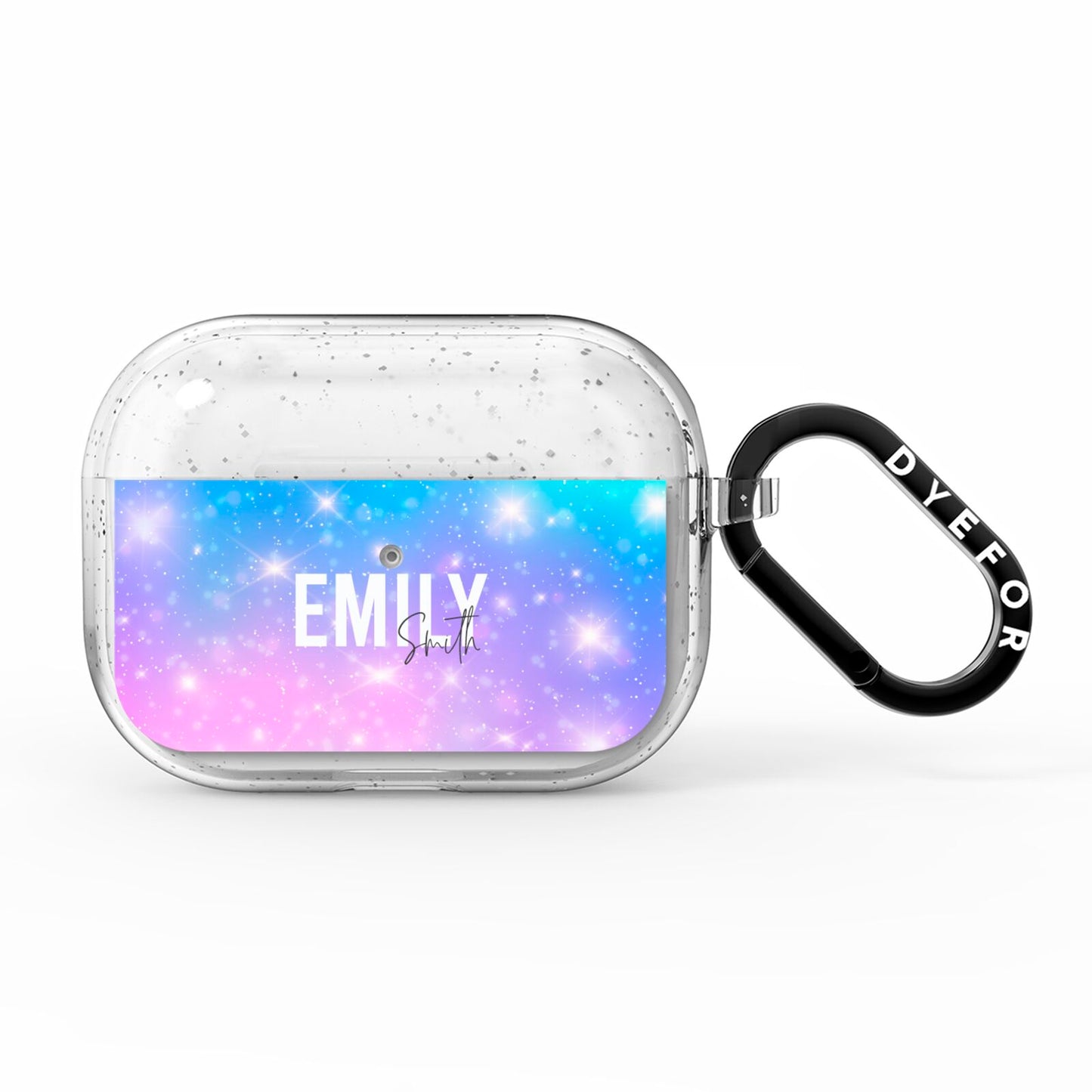 Personalised Unicorn Marble Name AirPods Pro Glitter Case