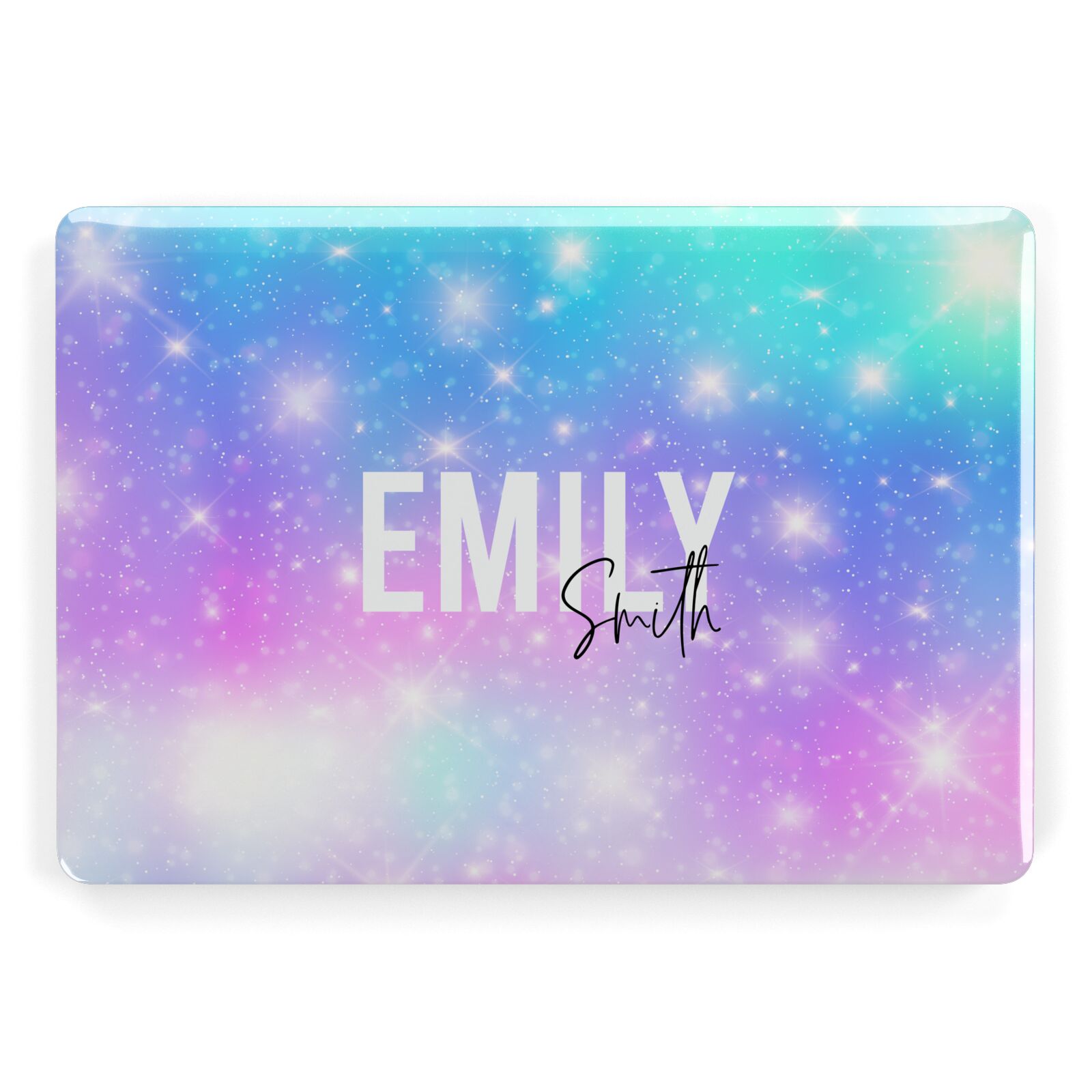 Personalised Unicorn Marble Name Apple MacBook Case