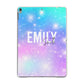 Personalised Unicorn Marble Name Apple iPad Grey Case
